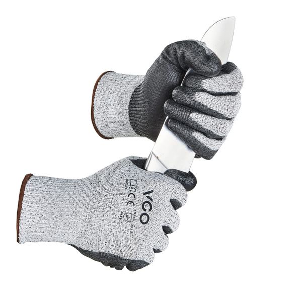 [Vgo...] Blade-proof Gloves, Anti-slip, Cut Resistant Gloves, Anti-Cut, Anti-Cut, Work Gloves, Safety Gloves, Cut-Resistant Gloves, For Work, Cut Prevention, Glass Industry, Disaster Prevention, Rescue, Cut Resistant, Cut Resistant, EN388 Level 3 (L, Gray