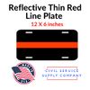 Thin Red Line Metal License Plate - Firefighter