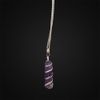 VIE Wire Wrapped Pencil Pendant, Silver Chain (Amethyst)