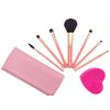 Makeup Brush, Cosmetic Brush, Cosmetic Brush, Includes Exclusive Cosmetic Pouch, Portable, Cute, Set of 10 (7 Pieces, Pink)