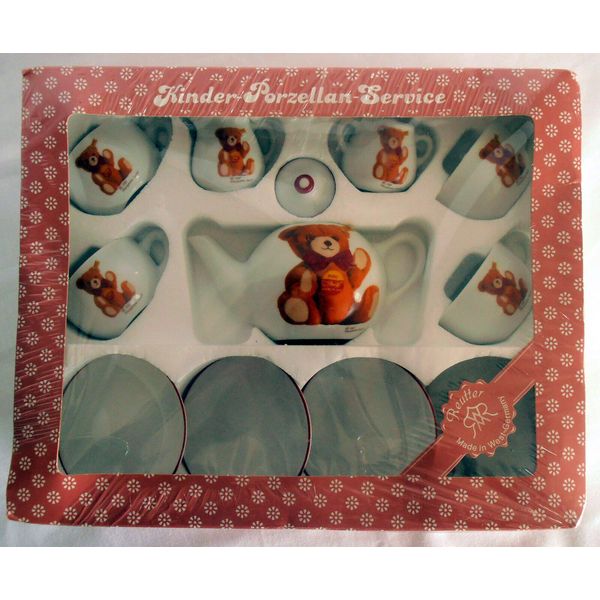 STEIFF Vintage Kinder Porzellan Service Tea Set Reutter Germany Steiff Bears NIB