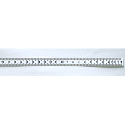 Ruler – Adhesive Backed – 1/2 Inch Wide X 1 Meter Long – Right to Left – Metric – 1mm Grads – White