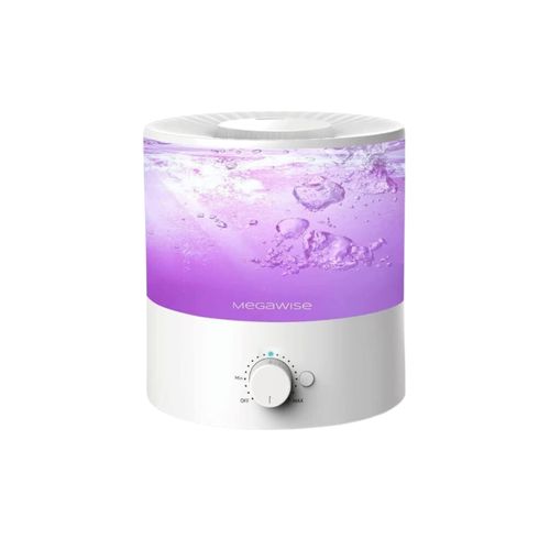 Megawise Cool Mist Humidifier with Top Refill Design, 2L Capacity, High Mist Output, No Leakage, and 7 Color Night Light