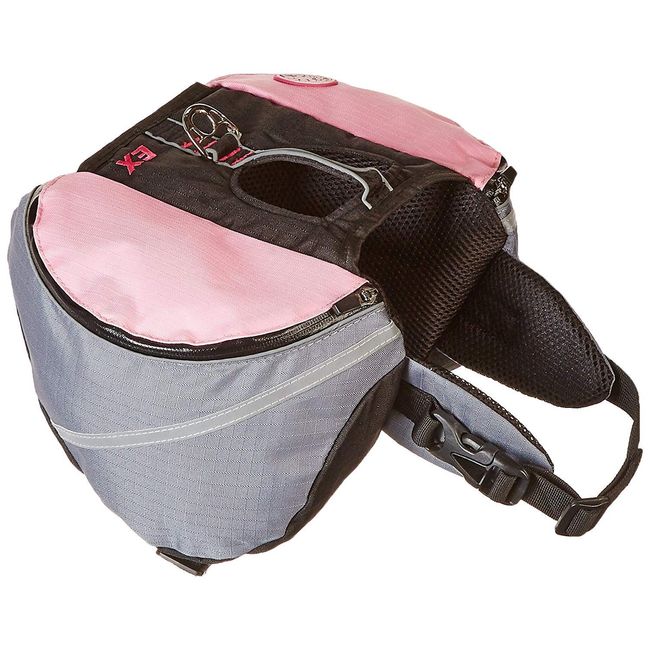 Doggles Dog Extreme Backpack, Gray/Pink, Small