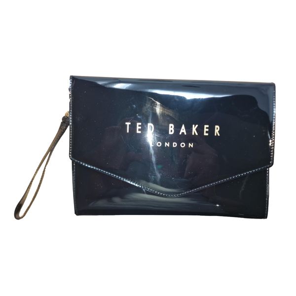 Ted Baker Abbiay Branded envelope clutch Pouch in Black