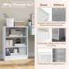 3-Tier Bookcase Bookshelf Storage Organizer Display Rack With Adjustable Shelves