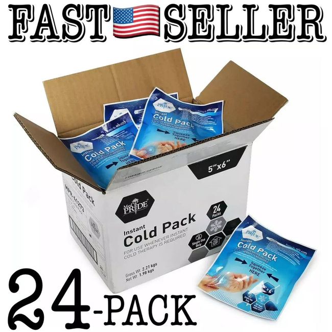 24x Disposable Cold Therapy Ice Packs for Pain Relief, Swelling, Inflammation ..