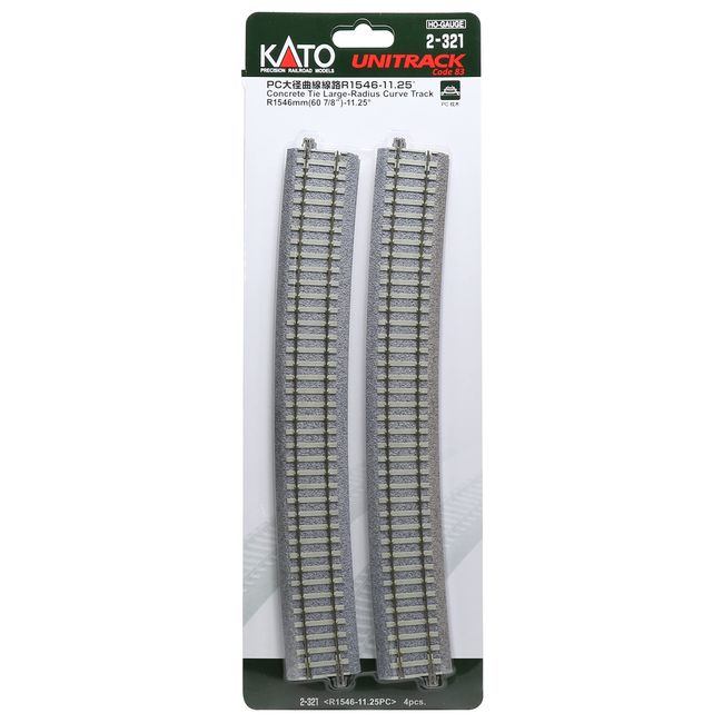 KATO HO Gauge PC Large Diameter Curved Track R1546-11.25° (4 Pieces) 2-321 Railway Model Supplies