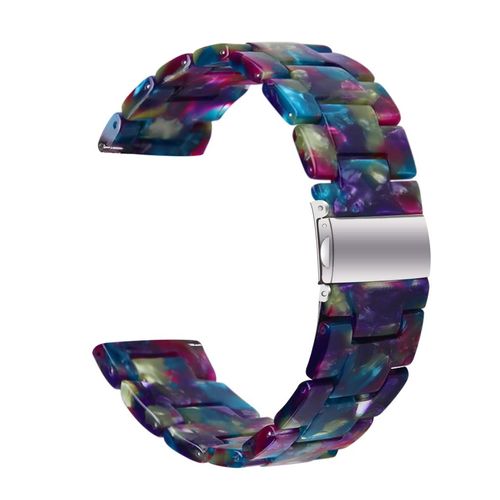 TenCloud Resin Band intended for Fitpolo Smart Watch IDW13 Smartwatch Bands Lightweight Wristband Compatible with Amazfit Bip 5 (Purple Green)