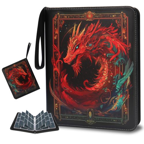 Card Binder for Pokemon 9 Pocket, Othran Trading Card Binder 900 Pockets Card Holder Binder Card Collector Album with 50 Removable Card Sleeves and Zipper for Boys and Girls Organized