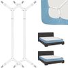 TRIXES White Corner Bed Sheet Clips x2 - Suspender Style Strap Fasteners - Adjustable Elastic Strap & Metal Clip