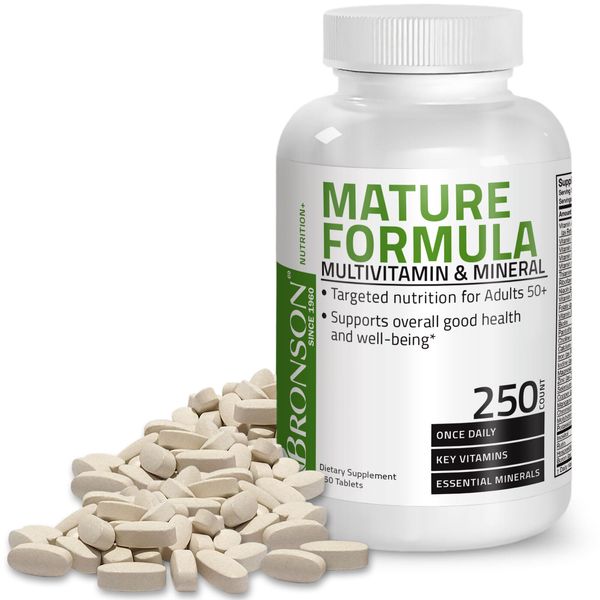 Bronson Mature Formula Multivitamin for Seniors, 250 Tablets