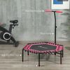 Soozier 45" Rebounder Trampoline with LED Light & Adjustable Handle, Pink