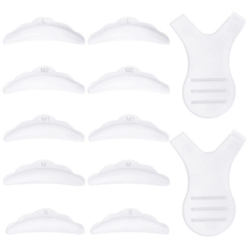 Vesaneae Pack of 40 Eyelash Lifting Pads, Eyelash Lifting Silicone Pads with 2 Eyelashes Y Brushes, Lash Lifting Pads, Eyelash Shield Pads for Lash Lifting, Eyelash Lifting Accessories - Soft,