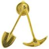 Pick & Shovel Pin Gold Plated 1"
