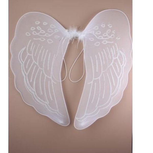 Large Angel Wings Pink and White 40cms x 45cms (White)
