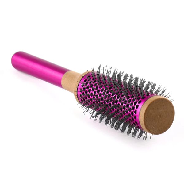 35mm/1.4inch Round Brush Comb For Dyson Hair Styling and Salon Blowout, Weighted Handle Vented Barrel Brush for Blow Drying, Curling, Straightening