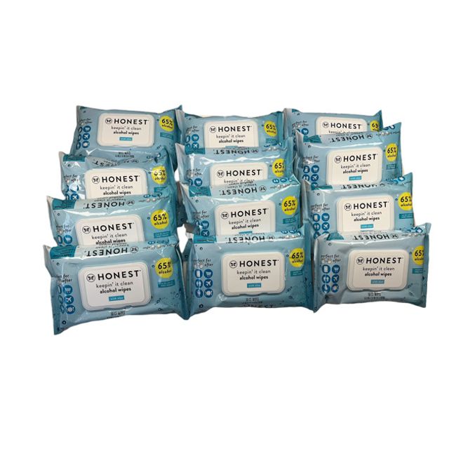 12 packs of 50ct, for $18 Honest Brand Alcohol Wipes with aloe