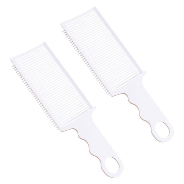 2-Pcs Fade Kämme, professioneller Friseur Haarschnittkamm hitzebeständiger Clipper Kamm, der flachen Spitzenkamm gebogenen Positionierungskamm für Männer Salon Styling Tools mischt (size:2pcs)