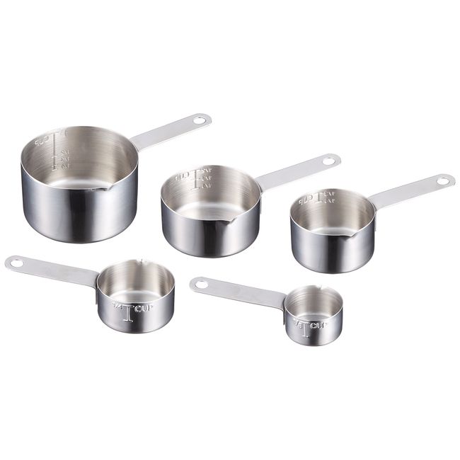 TKG Corporation BKI37 Kitchen Helper Measuring Cup, Set of 5, 18-10 Stainless Steel