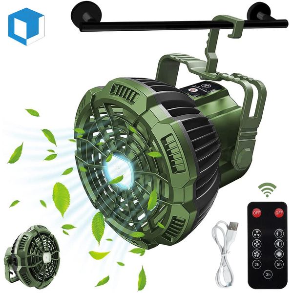 Rechargeable Camping Lantern with Ceiling Fan Portable Outdoor LED Tent Light