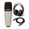 Samson C01 Large-Diaphragm Cardioid Condenser Microphone with Headphones & Cable