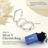 Suplight V Shaped Band Ring 925 Sterling Silver Wishbone Stackable Ring for Women Size 11