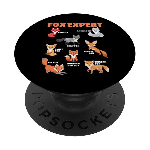 Fox Expert Cute Kawaii Fox Animals Educational PopSockets Adhesive PopGrip