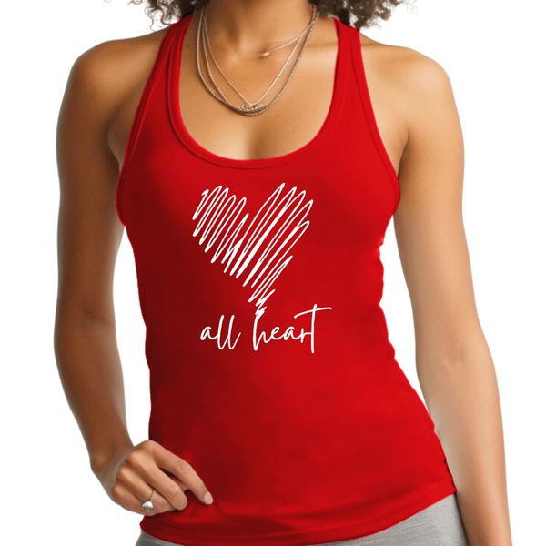 Womens Fitness Tank Top Graphic T-shirt Say it Soul - All Heart Line - Red / L