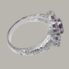 925 Sterling Silver Real Genuine Amethyst Womens Statement Ring - Size M 1/2