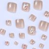 24 pieces set 12 different sizes foot fake nails toe nails gold flash for feet