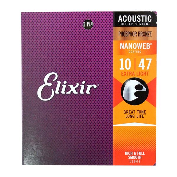 Elixir 16002 Phosphor Bronze EX. Light 10 – 47 X 3set Acoustic Guitar Strings