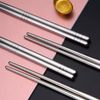 5 Pair Child Size Stainless Steel Chopsticks Reusable