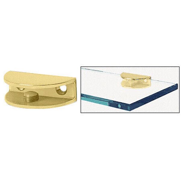 CRL FA12SB Satin Brass Rounded Interior Shower Shelf Clamp