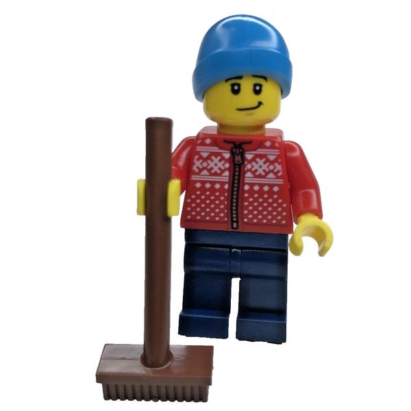 Lego Man in Red Winter Jacket from Ice Skating Rink Set  40416 Minifigure New