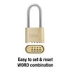 Master Lock 175DLHWD Combination Lock, Brass, 2-1/4 inch Shackle