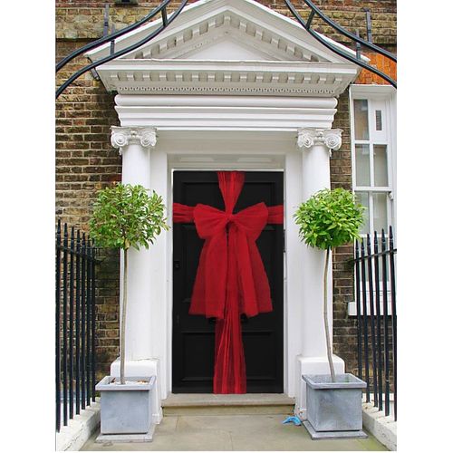 The Chair Cover Company Christmas Decoration Front Door Bow Wedding Traditional 9m To Make Doors Festive (Red)