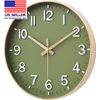 Wall Clocks Battery Operated,Wall Clock Green Gold,8 Inch Wall Clock Silent Non 