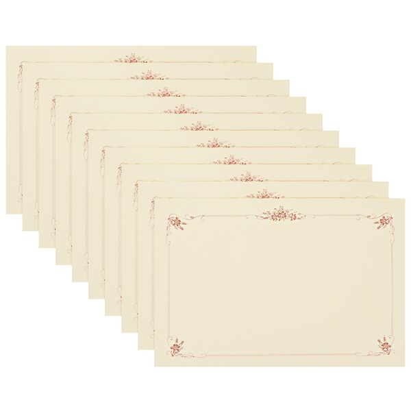 PATIKIL 120gsm 11.6x8.3" Blank Certificate Paper, Set of 10, Office, Business, Graduation, Red Border, Beige Paper