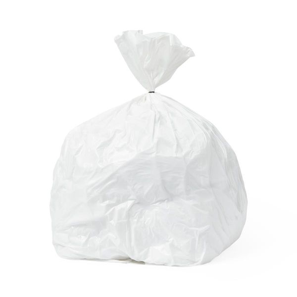 Low-Density Trash Can Liner, White, 20" x 22", 1 Mil, Flat, Case of 500