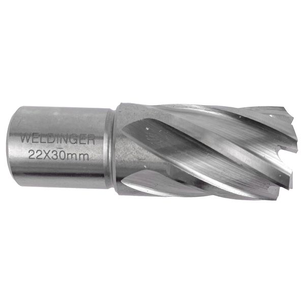 WELDINGER Weldon Full Ground Core Drill Bit HSS M2 for Magnetic Drills 22 mm Diameter