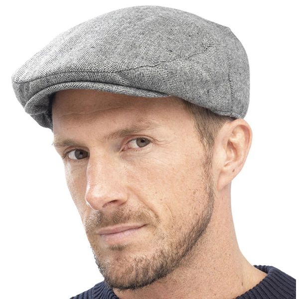 Tom Franks Mens Traditional Flat Cap Grey L/XL