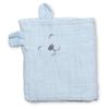 Pippi Burp Cloths, Cloth Nappies, Muslin Nappies Set of 4 Made of Organic Cotton (Light Blue), blue