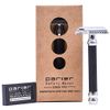 Parker 26C –Black Handle Three Piece Open Comb Double Edge Safety Razor & 5 Premium Platinum Double Edge Razor Blades