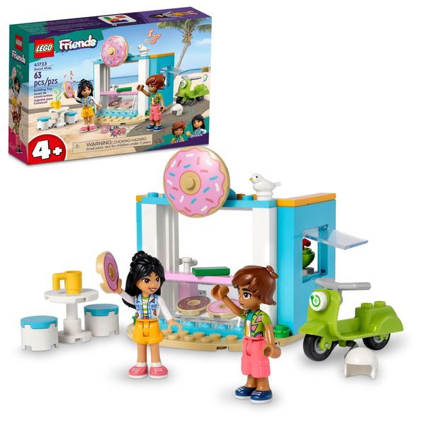 LEGO 41723 Friends Donut Shop Toy Shop with Mini Dolls Liann and Leo, Figures of 2023, Playset for Girls and Boys from 4 Years