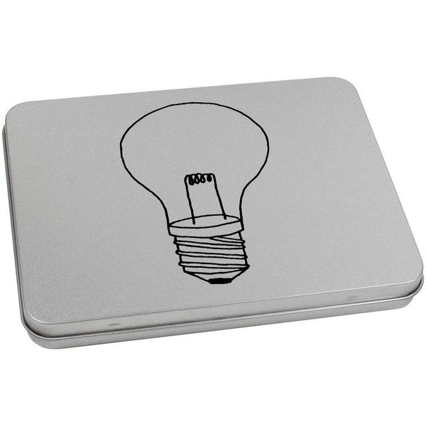 Azeeda 170mm 'Lightbulb' Metal Hinged Tin/Storage Box (TT00114469)