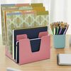 Acrimet Incline Desk File Sorter Step 5 Sections Heavy Duty (Solid Pink Color)