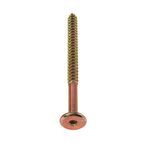 100mm Furniture Wood/Timber Connector Screws Hex Drive Steel Flat Head Set of 4