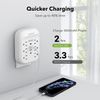 BN-LINK 6 Outlet Extender Multi Plug Outlet with 3 USB Charger Wall Adapter Tap