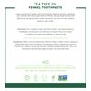 Desert Essence Tea Tree Oil & Fennel Toothpaste, 6.25 oz - Fluoride Free, Gluten Free, Vegan, Non-GMO - Oral Care with Baking Soda & Sea Salt for Healthy Teeth & Gums, Fresh Breath